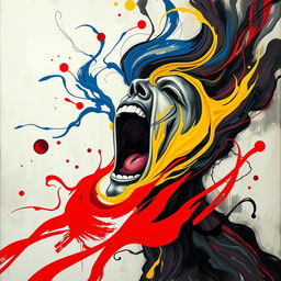 An abstract representation of 'El Grito', capturing the essence of the iconic scream in a modern artistic style