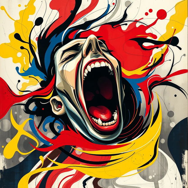 An abstract representation of 'El Grito', capturing the essence of the iconic scream in a modern artistic style