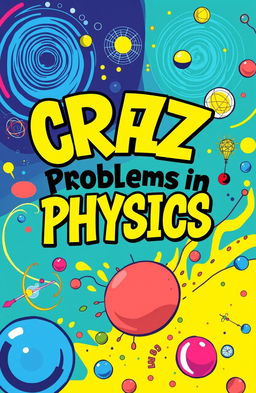 A vivid and eye-catching book cover for 'CRAZY Problems in PHYSICS'