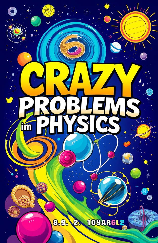 A vivid and eye-catching book cover for 'CRAZY Problems in PHYSICS'