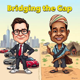 A stylized caricature poster illustrating the disparity between the Global North and the Global South