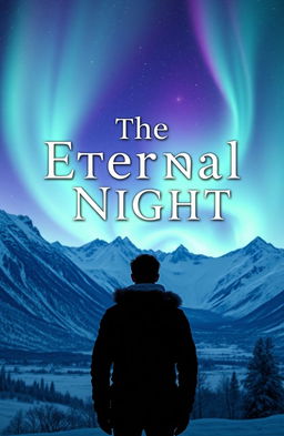 The Eternal Night title designed with elegant typography, set against a fantasy-like Nordic winter landscape