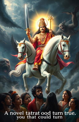 A poetic and imaginative depiction of Kalki, the prophesied future incarnation of the Hindu god Vishnu
