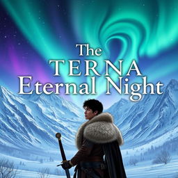 The Eternal Night title designed with elegant typography, set against a fantasy-like Nordic winter landscape