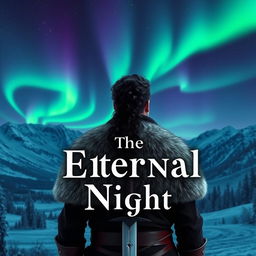 The Eternal Night title presented in elegant typography, set against a fantasy-like Nordic winter landscape