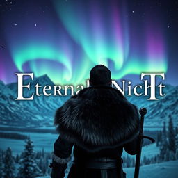 The Eternal Night title presented in elegant typography, set against a fantasy-like Nordic winter landscape