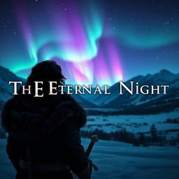 The Eternal Night title elegantly displayed, set in a fantasy-like Nordic winter landscape at night