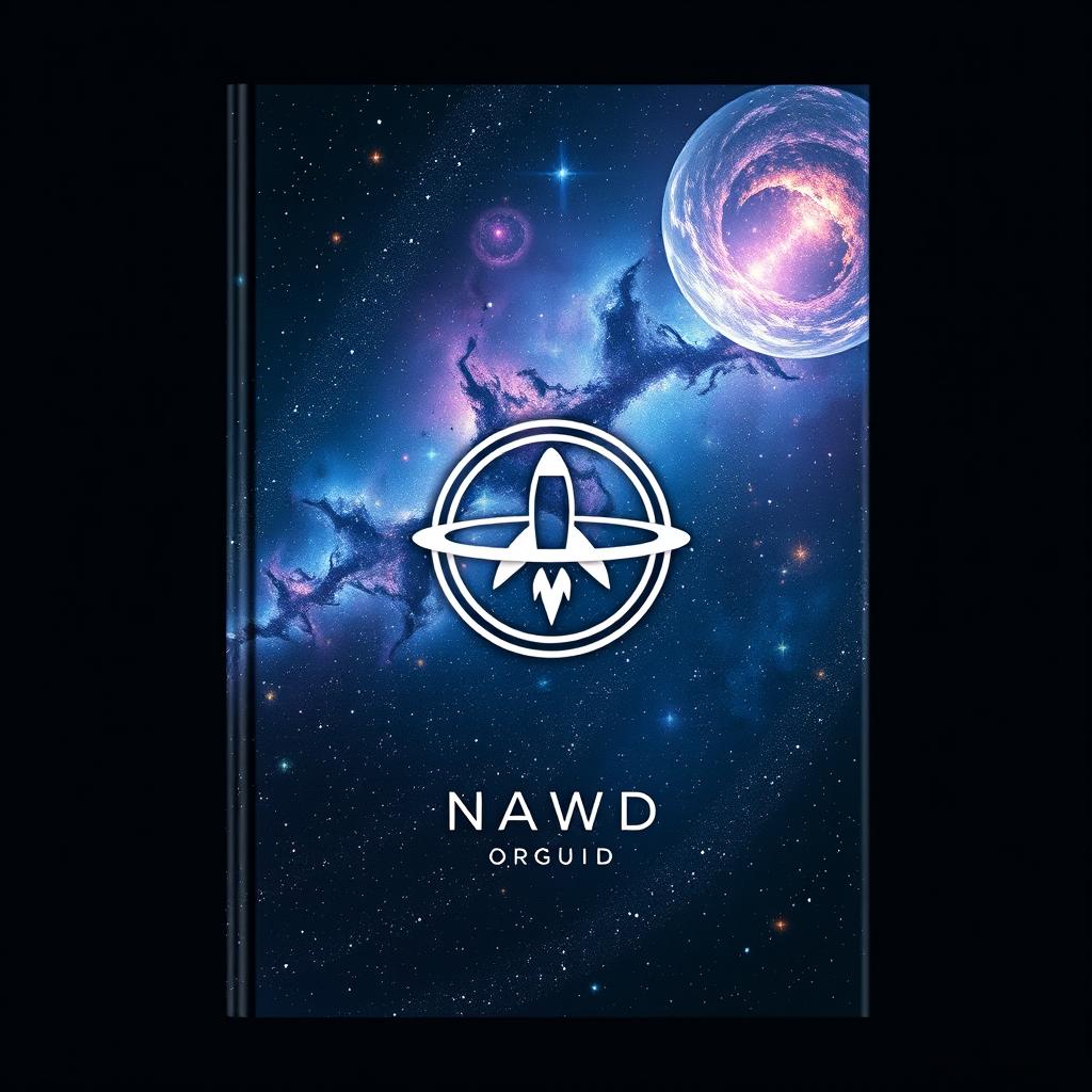 A stunning book cover design featuring a captivating starry night sky filled with twinkling stars, swirling galaxies, and vibrant nebulae