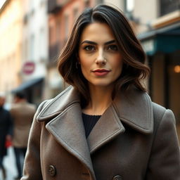 A 32-year-old European woman with natural beauty and no makeup, exuding a sense of confidence and grace