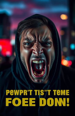 A dramatic scene depicting a person in an emotional outburst, crying and screaming in a powerful expression of pain and frustration