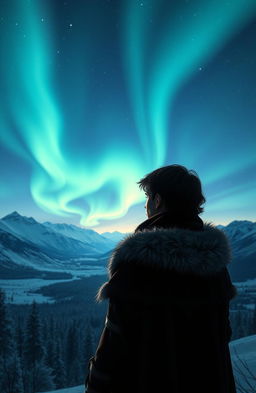 A fantasy winter night scene titled "The Eternal Night" depicting a Nordic landscape