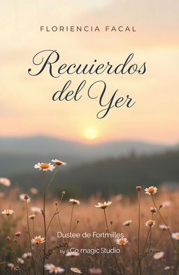 A nostalgic book cover for 'Recuerdos del Ayer' by Florencia Facal, illustrated by Magic Studio, published by FIC