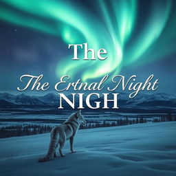 A beautifully styled title reading "The Eternal Night" presented elegantly over a fantasy winter night scene