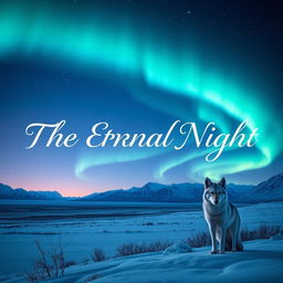 A beautifully styled title reading "The Eternal Night" presented elegantly over a fantasy winter night scene