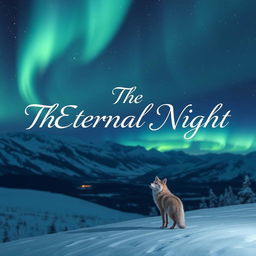 An elegantly styled title reading "The Eternal Night" set against a breathtaking Nordic winter night scene
