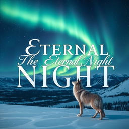 An elegantly styled title reading "The Eternal Night" set against a breathtaking Nordic winter night scene