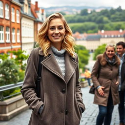 A 35-year-old woman radiating confidence and style