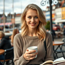 A 35-year-old woman embodying the ideal of beauty and confidence for a Danish man