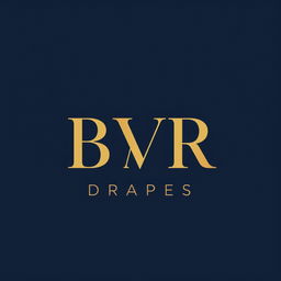 A sleek and modern logo design for 'BVR Drapes'