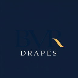 A sleek and modern logo design for 'BVR Drapes'