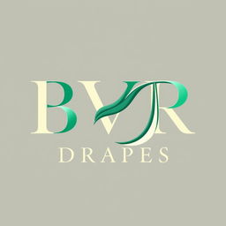 A sophisticated and stylish brand logo for 'BVR Drapes'