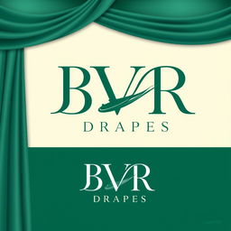 A sophisticated and stylish brand logo for 'BVR Drapes'