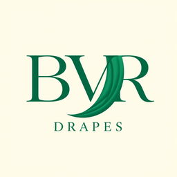 A sophisticated and stylish brand logo for 'BVR Drapes'