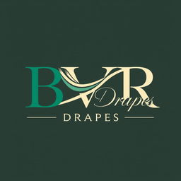 A sophisticated and stylish brand logo for 'BVR Drapes'