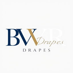 An elegant and modern brand logo for 'BVR Drapes' presented without any background