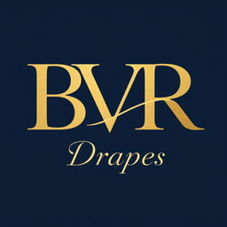 An elegant and modern brand logo for 'BVR Drapes' presented without any background