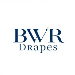 An elegant and modern brand logo for 'BVR Drapes' presented without any background