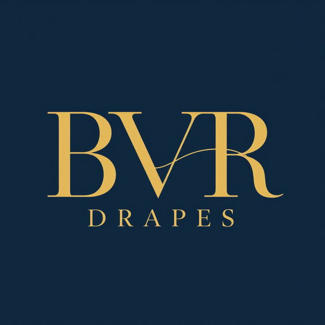 An elegant and modern brand logo for 'BVR Drapes' presented without any background