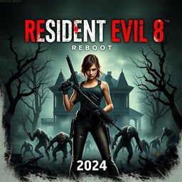 A thrilling movie poster for a fictional film titled 'Resident Evil 8: Reboot