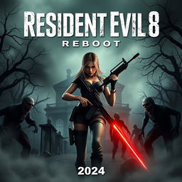 A thrilling movie poster for a fictional film titled 'Resident Evil 8: Reboot