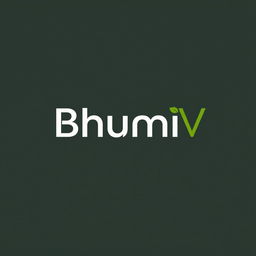 A modern and innovative logo for 'BhumiV', reflecting a blend of nature and technology