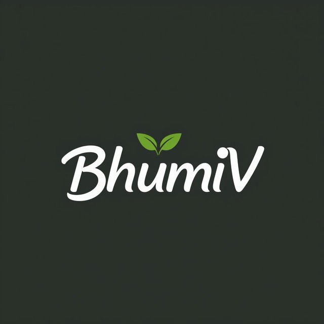 A modern and innovative logo for 'BhumiV', reflecting a blend of nature and technology