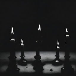 Create a dark and ominous thumbnail without the black candles.