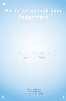 A professional cover page for an assignment on Business Communication