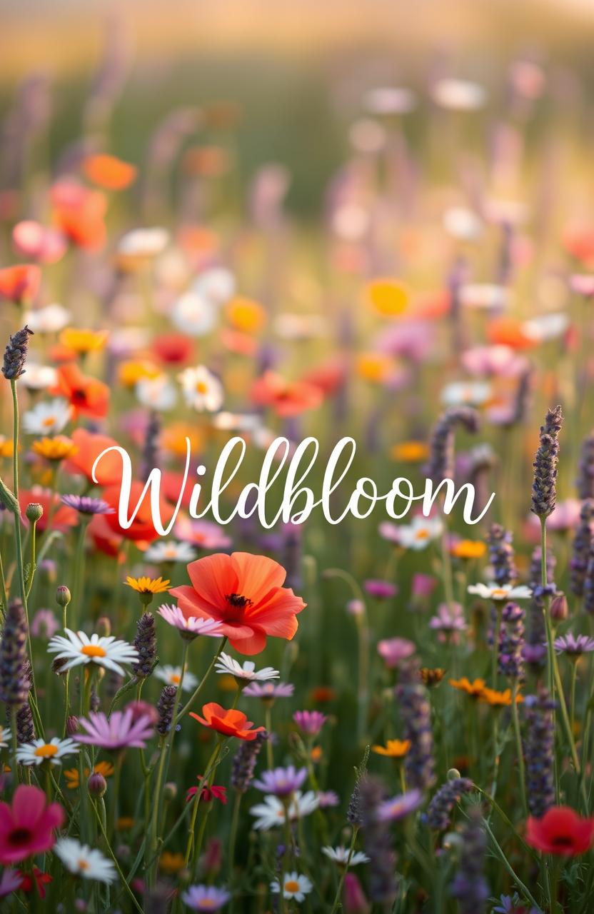 A captivating and aesthetic ebook cover design for a book titled 'Wildbloom'