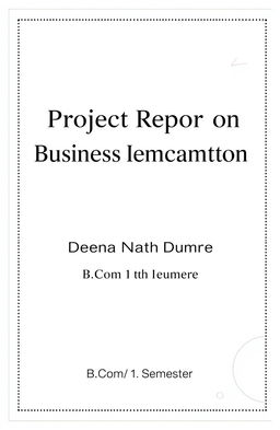 A professional and visually appealing cover page for a project report on Business Communication