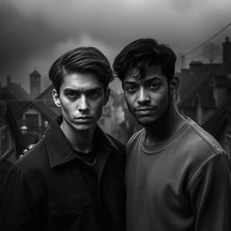 In a small, picturesque town captured in black and white, two young men from different backgrounds form an unexpected romantic connection amidst an air of mystery