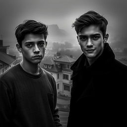 In a small, picturesque town captured in black and white, two young men from different backgrounds form an unexpected romantic connection amidst an air of mystery