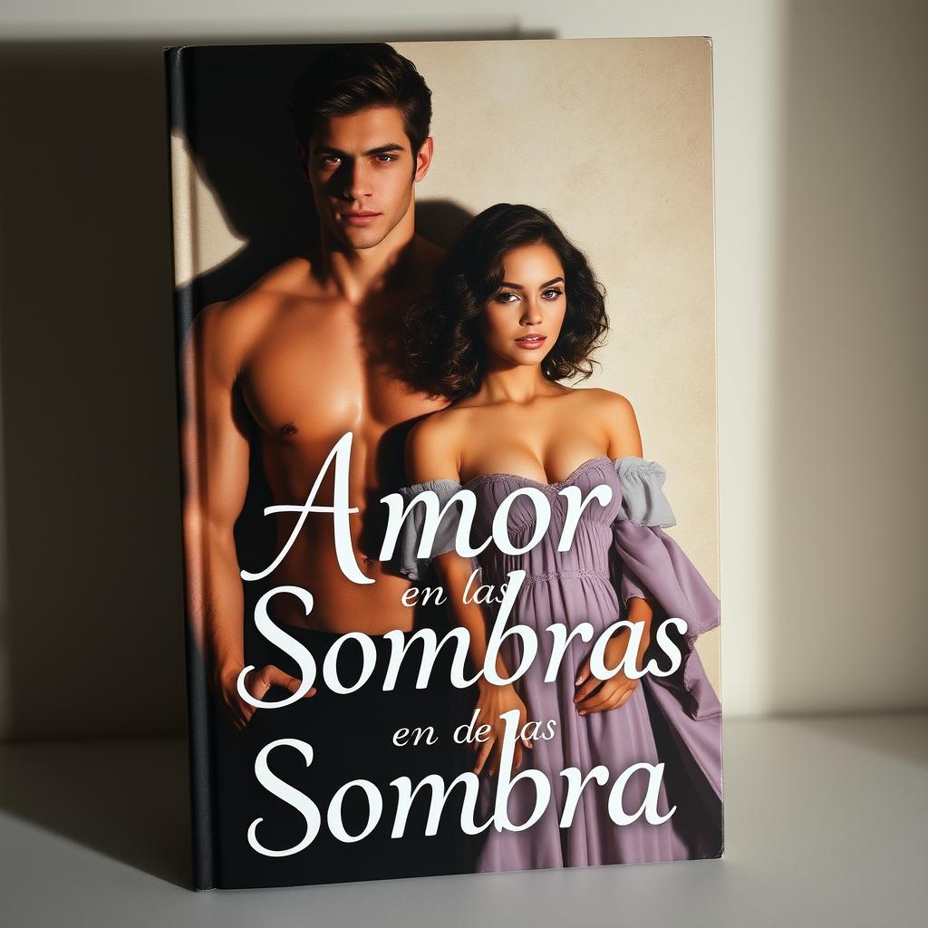 A captivating book cover showing an attractive, muscular young man with a confident demeanor, showcasing his toned physique in a stylish outfit