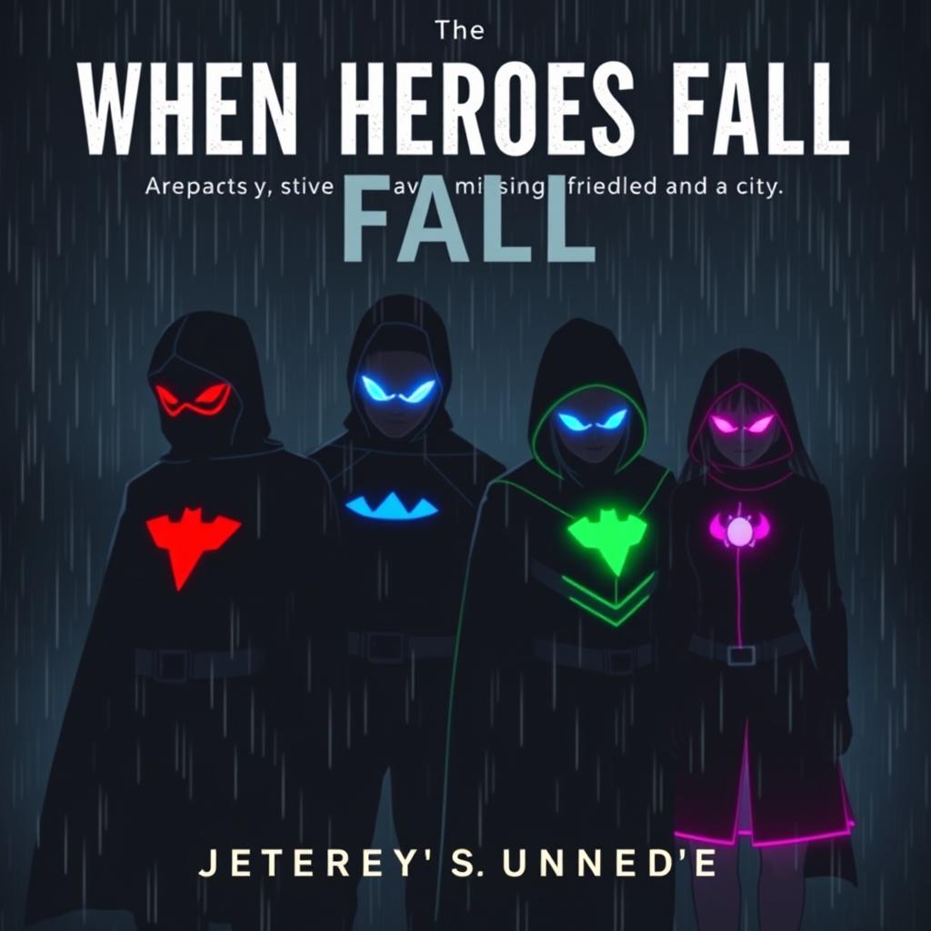 A dark and gloomy book cover for the story titled 'When Heroes Fall'