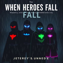 A dark and gloomy book cover for the story titled 'When Heroes Fall'