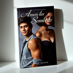 A captivating book cover featuring an attractive, muscular teenage boy with a confident smile and a toned physique, dressed in a casual yet stylish outfit