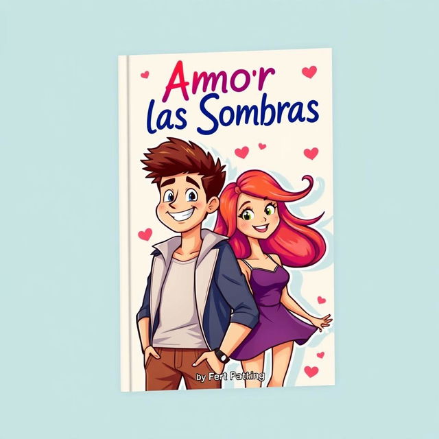 A lively and colorful book cover featuring an attractive, muscular teenage boy with a friendly smile, dressed in a modern, casual outfit, exuding confidence