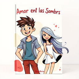 A lively and colorful book cover featuring an attractive, muscular teenage boy with a friendly smile, dressed in a modern, casual outfit, exuding confidence