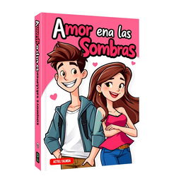 A lively and colorful book cover featuring an attractive, muscular teenage boy with a friendly smile, dressed in a modern, casual outfit, exuding confidence