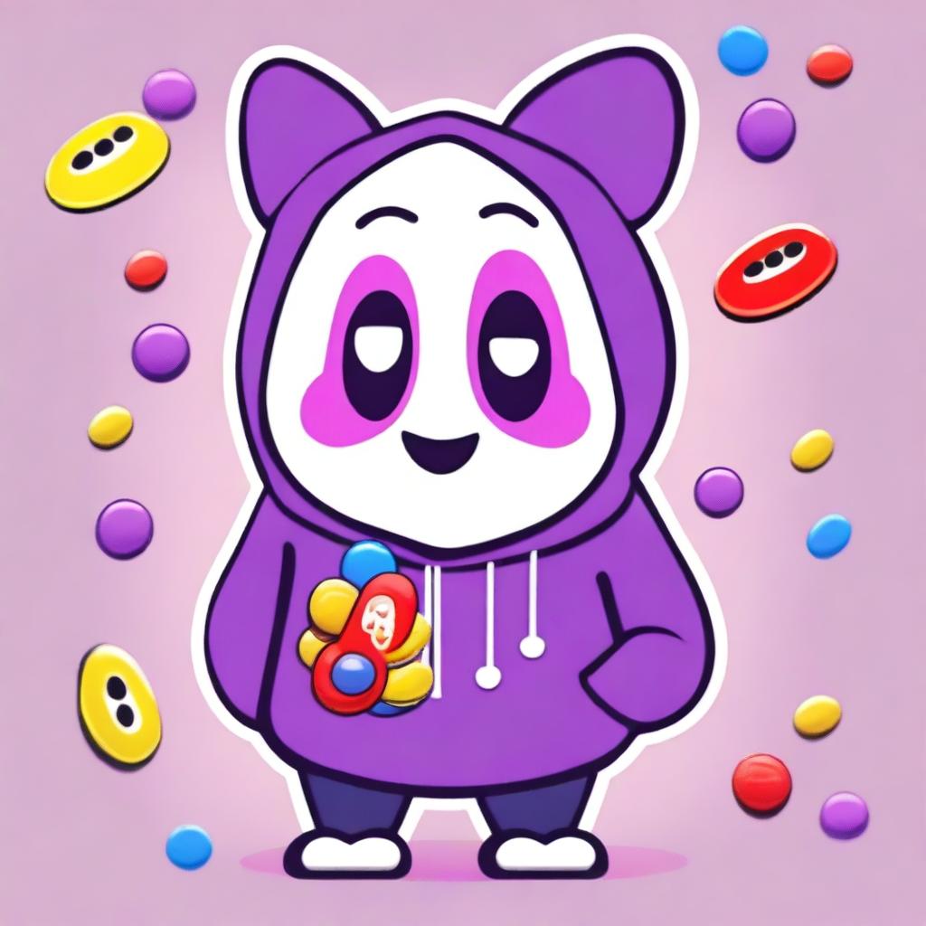 2D cartoon depiction of Discord's mascot, Wumpus, wearing a signature purple Discord hoodie